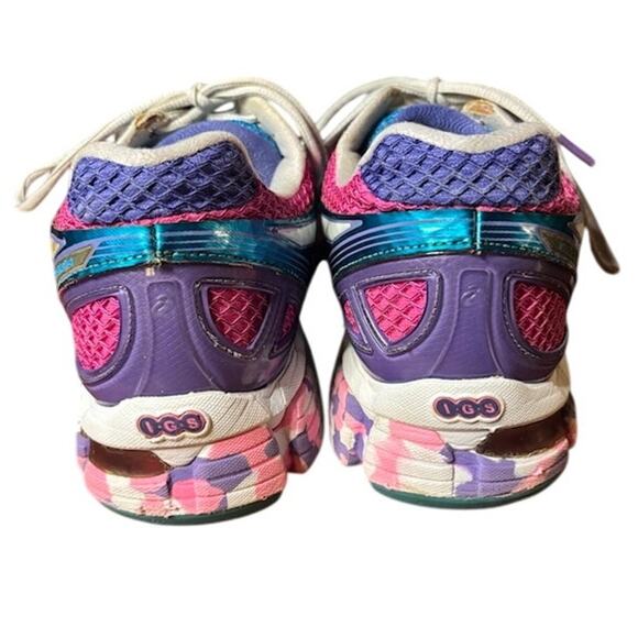 ASICS Gel Kayano 19 Women’s Size 13 Running Sneakers Multicolor DuoMax Pink Teal - Picture 4 of 13